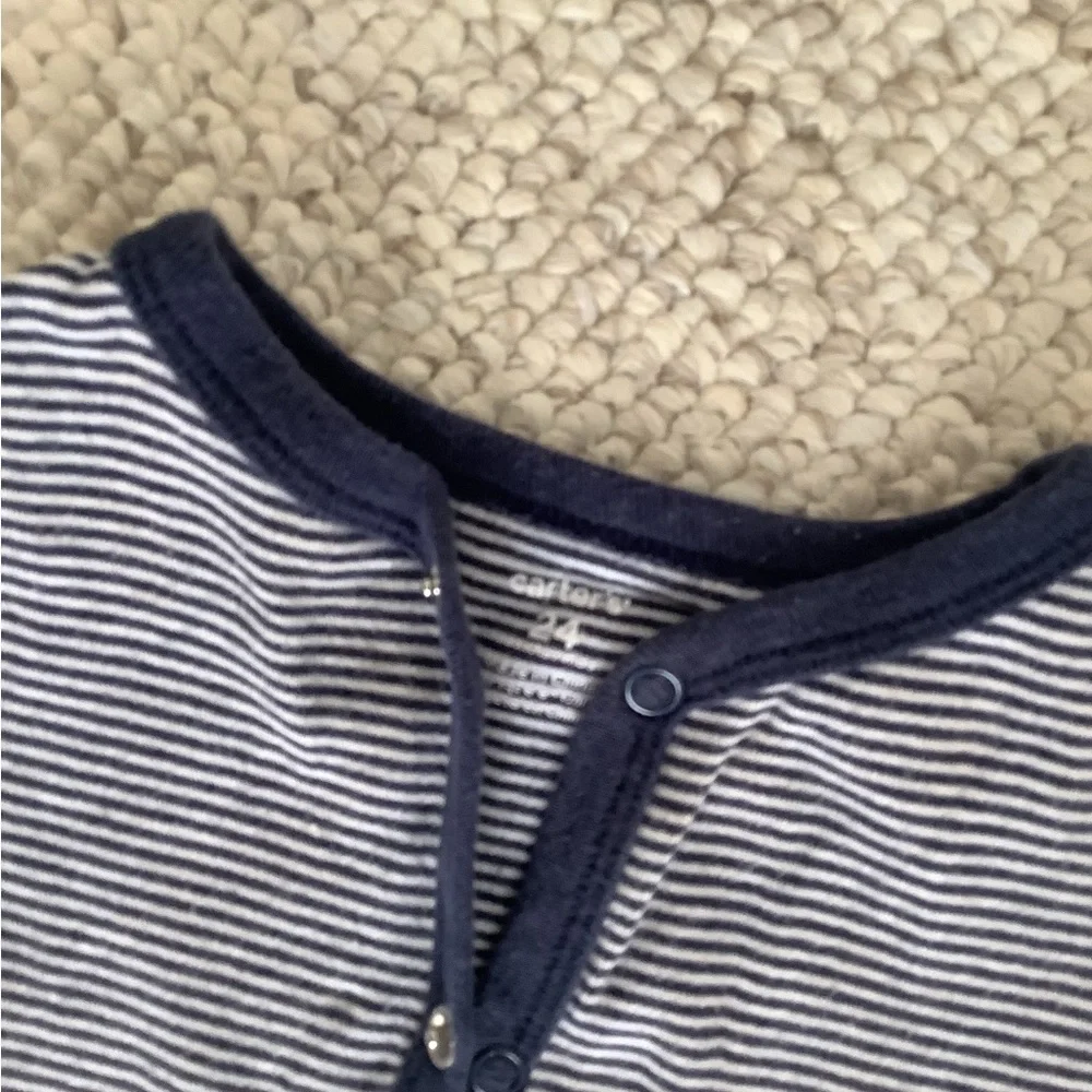 Carter’s Romper Baby Toddler Navy Striped Octopus Snap 24 Months